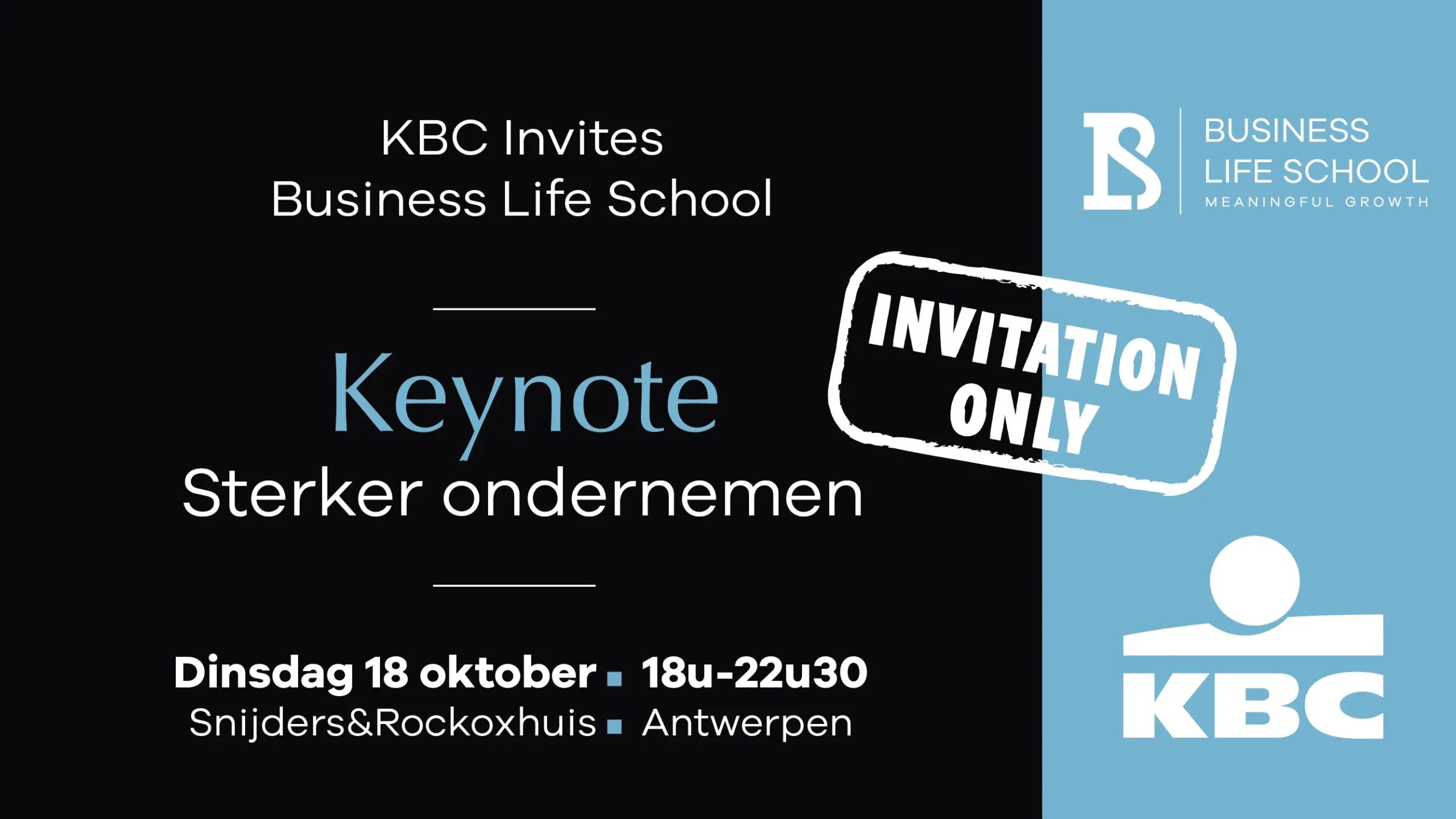 KBC Invites Business Life School Keynote Sterker Ondernemen